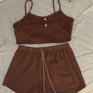 SHEIN Brown Pajama Set